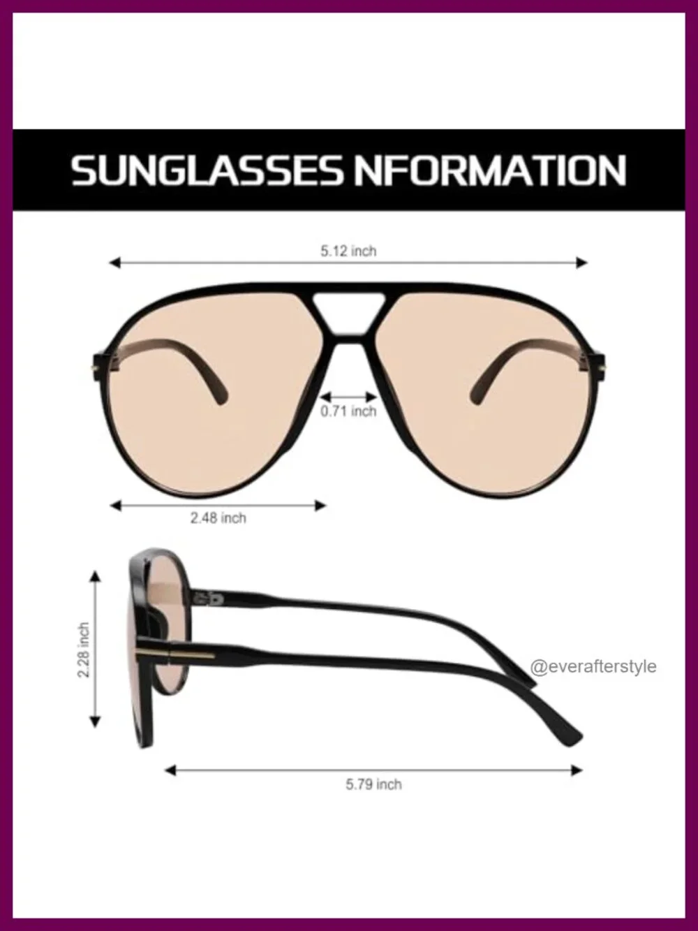 Retro Aviator Sunglasses Oversized Lightweight UV Protection for Women Men